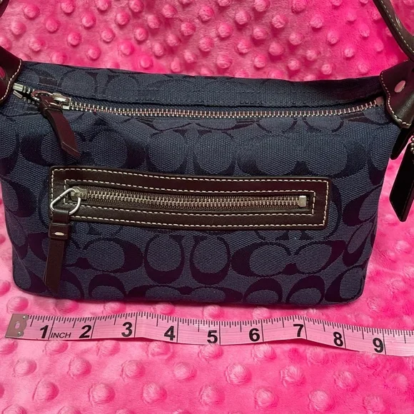 Coach Demi Shoulder bag Navy monogram - Picture 8 of 10